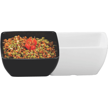 Square Bowl - Ceramic Material, 255 x 210 x 60 mm Size, Black Color | Ideal for Serving Fruits & Snacks, Durable Design, Gift-Ready Options