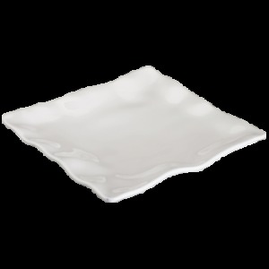 Zig Zag Platter - Ceramic 8.5 x 11 Inches White | Lightweight Design for Elegant Food Serving in Homes Hotels & Restaurants