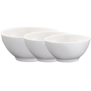 Round Bowl - Ceramic, 180 ml , White with Rolled Rims for Added Strength, Easy to Wash, Handcrafted by Artisans, Aesthetic Design