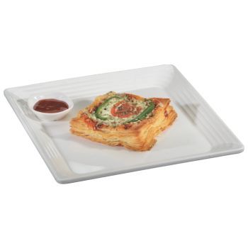 Square Platter - Ceramic, 7" - 10" Sizes, White Color | Lightweight, Durable, Leakage-Proof, Versatile Serving Solution