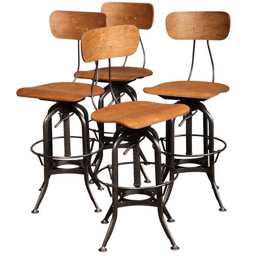 Industrial Bar Chair and Stool Set