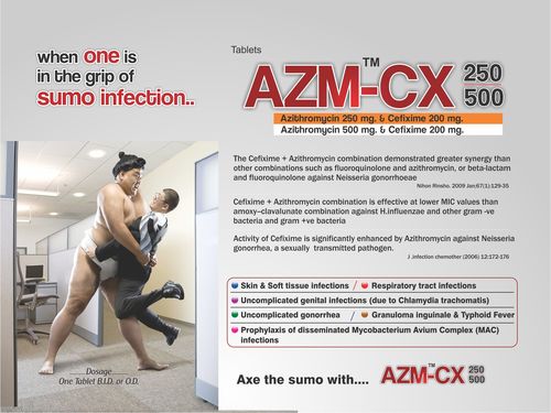 Azithromycin 250 mg + Cefixime 200mg