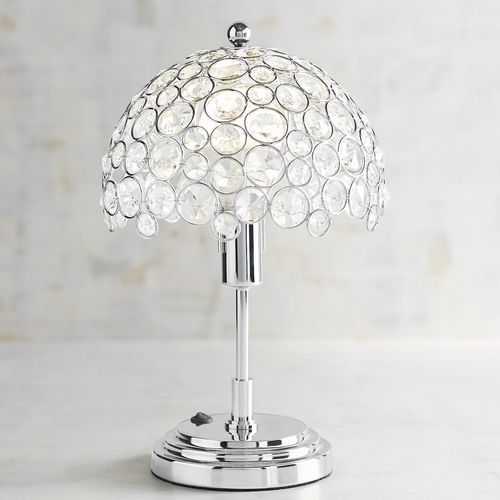 Crystal Bead Mini Cordless Lamp with LED Bulb