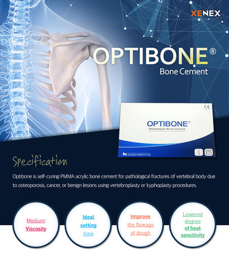 Optibone - Self-Curing PMMA Bone Cement, Liquid and Powder Components with Excellent Compressive Strength for Vertebroplasty and Kyphoplasty Procedures