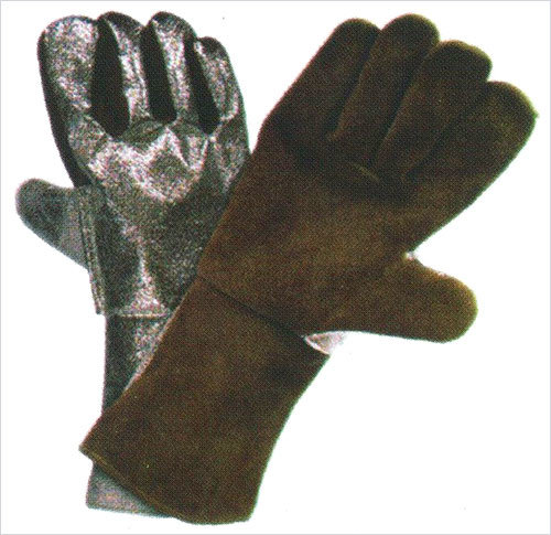 Aluminized Leather Gloves