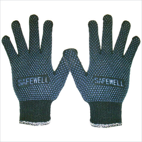 Cotton Knitted Gloves With PVC Dots