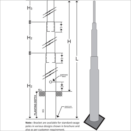 Steel Tubular Swaged Light Poles Drawing