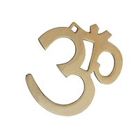Yellow Divya Mantra Hindu Lucky Symbol Om Pure Brass Wall Hangings For Vastu