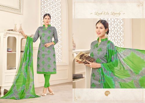 Chanderi Cotton Printed Dress Materials - Top 2.5m, Bottom 2m, Dupatta 2.25m, Soft Fabric, Stylish Design, Comfortable Wear