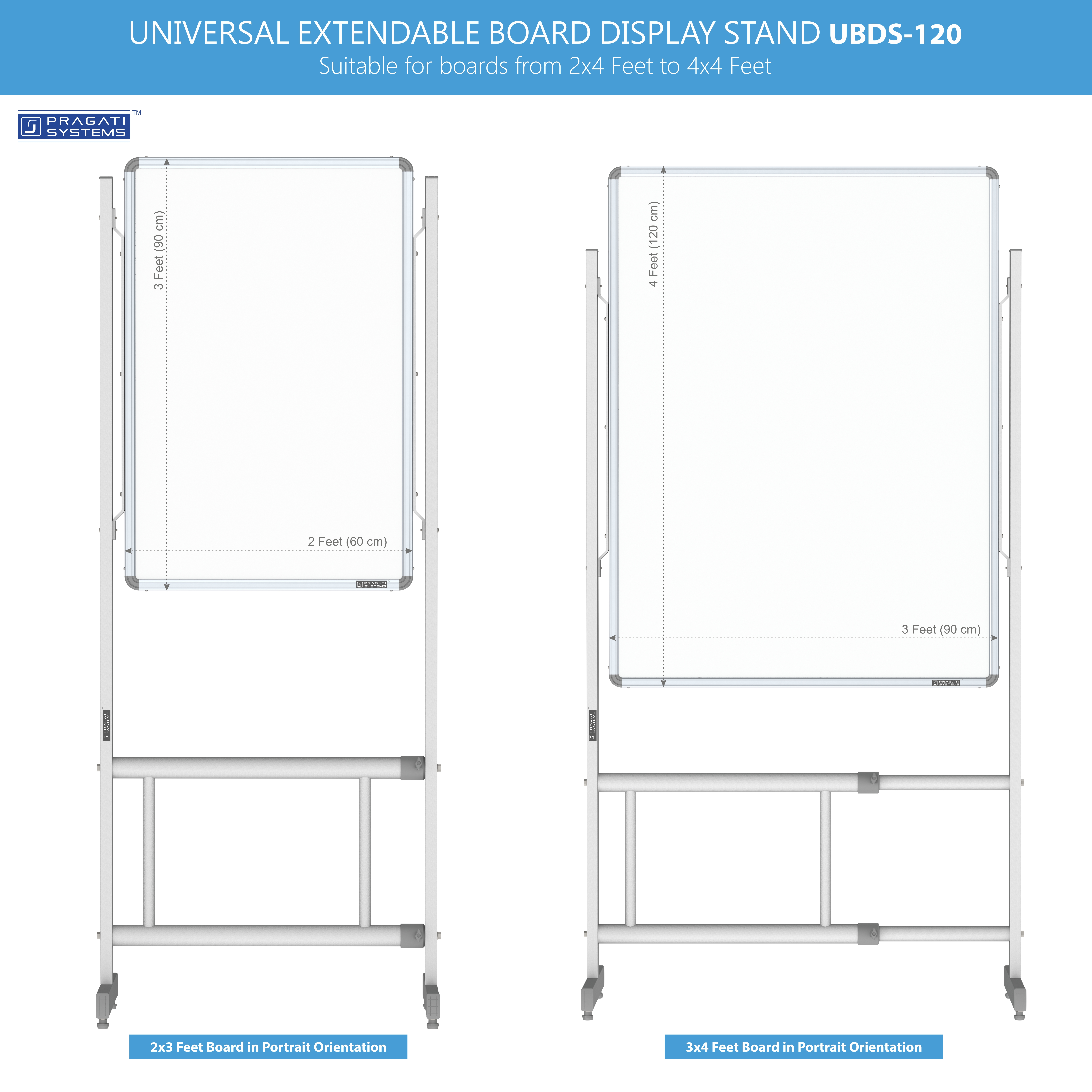 Universal Board Display Stand Upto 4x4 Feet Boards
