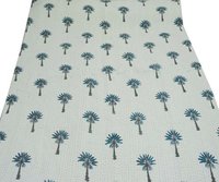 Blue Palm Tree Cotton Kantha Quilt