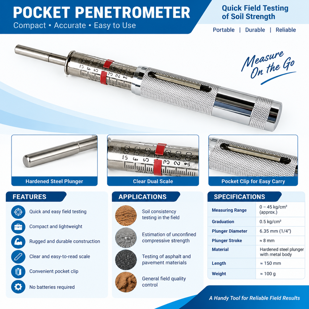 Pocket Penetrometer - Color: Silver