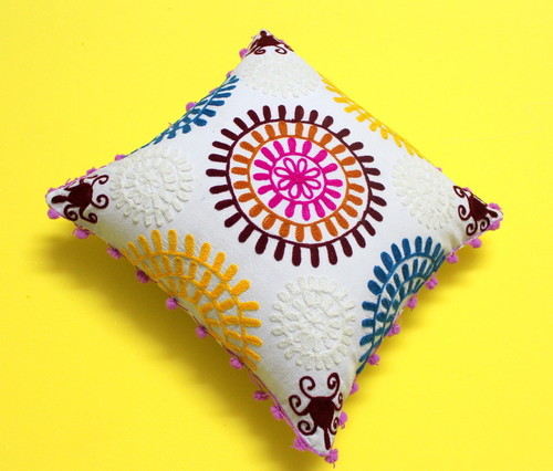 Suzani Hand Embroidered Cushion Cover Set By DVK HANDICRAFT PVT. LTD.