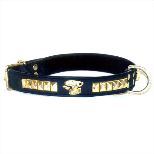 Blue Studded Leather Dog Collars