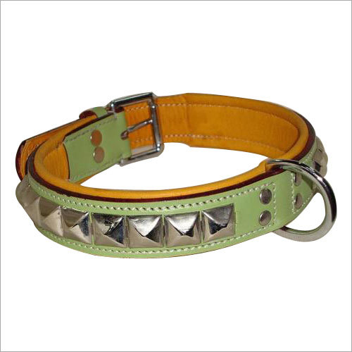 Blue Spiked Leather Dog Collars