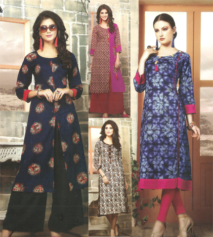 Blue Modern Rayon Kurti