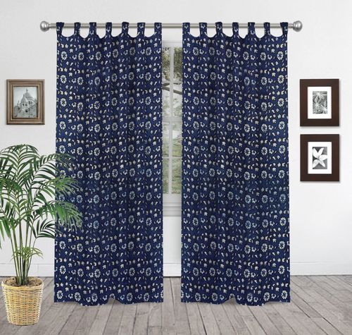 Indigo Blue Print Block Print Curtain
