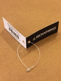 Swing Tags - Cardboard & Plastic, 50x80 Mm | Black & White, Clear Printing, Customizable, Durable Material, Plastic Loop Fastening