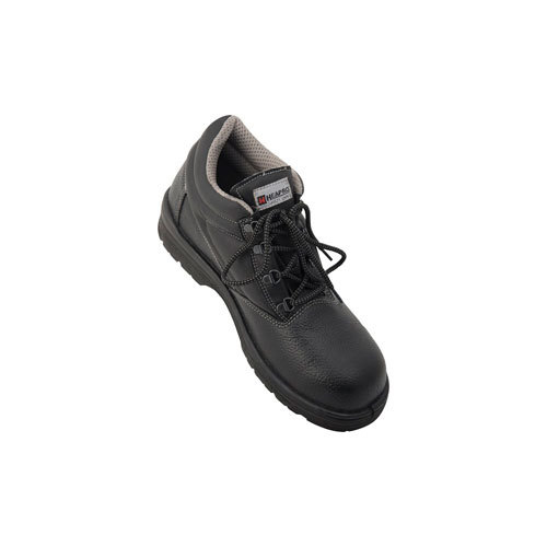 Black Safety Leather Shoe Insole Material: Rubber