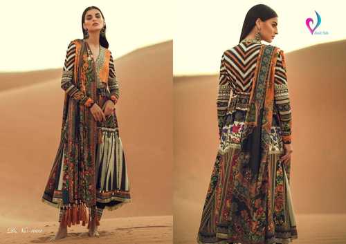 GLACE Cotton Dress Materials - Top 3.20m, Bottom 2.75m, Dupatta 2.25m, Printed Embroidery, Elegant Design