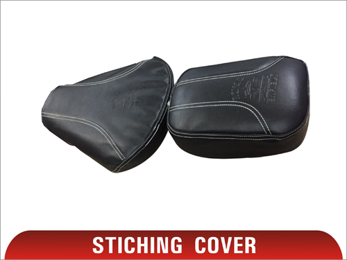 Stiching Cover - Leatherette 15x10 Inches Black | Durable, Water Resistant, Double Stitching, Comfortable Motorcycle Seat Cover