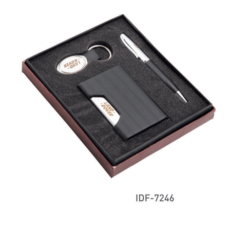 Combo Gift Set - Metal & Leather, Standard Size, Black Color - Perfect For Elegant Gifting