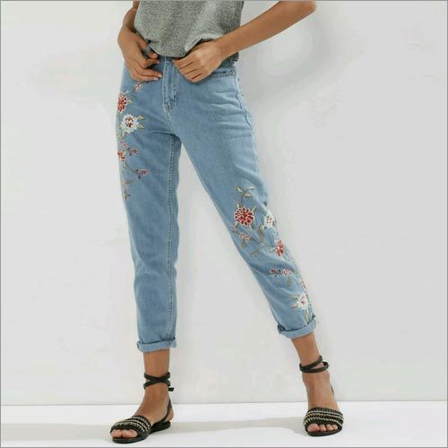 Floral Embroidered Jeans Floral Embroidered Jeans