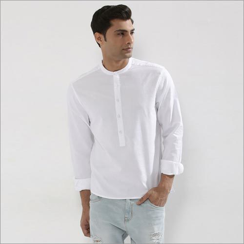 Shirt With Chinese Band Collar Shirt With Chinese Band Collar
