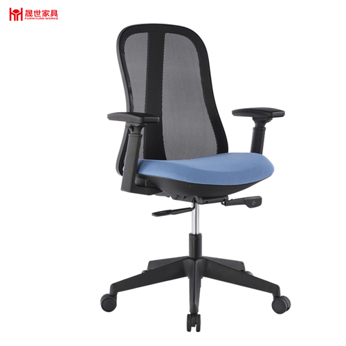 Fashion high quality blue mesh swivel office chair with footrest