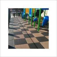 Inter Lockable Rubber Tiles - Pvc, 5.5mm Thickness, Square, Brown & Black | Easy To Install, Wear-resistant, Polished Surface Finish