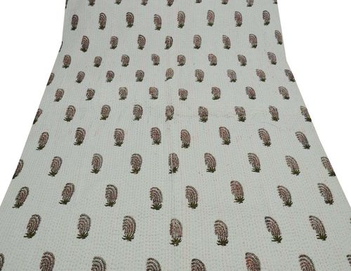 Block Print Cotton Kantha Quilt