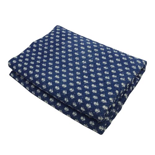 Indigo Blue Printed Cotton Kantha Quilt