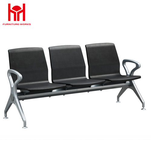 Hot sale high quality 3 Seat PU padded waiting chair for Airport with Iron armrest By JIANGMEN SHENGSHI FURNITURE CO., LTD.