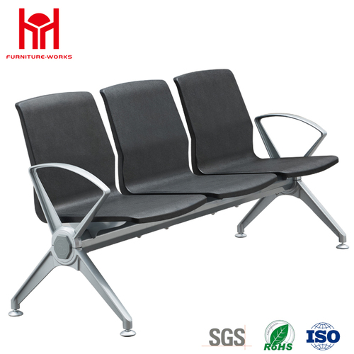 Hot sale high quality 3 Seat PU padded waiting chair for Airport with Aluminum armrest