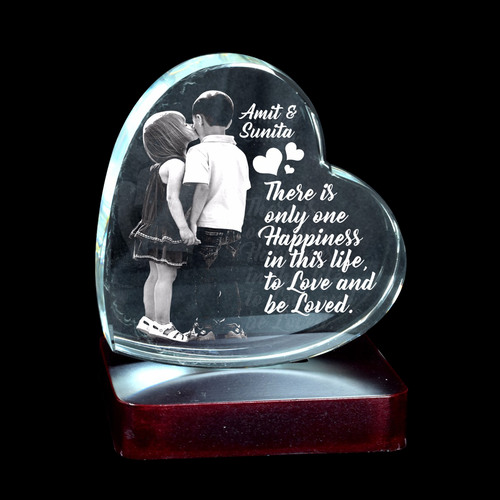 Heart Shape 3D Crystal Personalized Gift