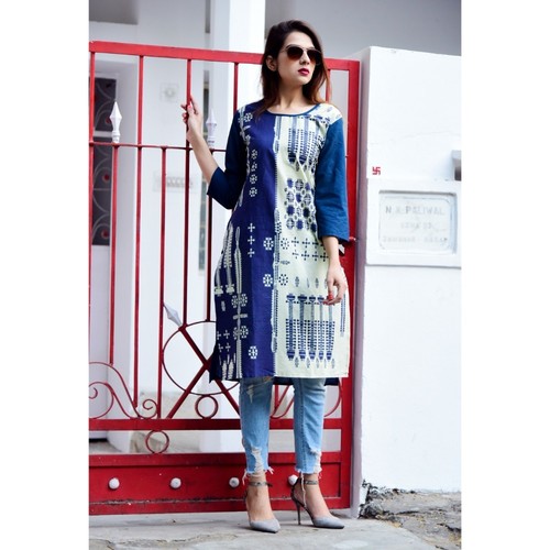 Ethnic Designer Printed Kurti Bust Size: 18
