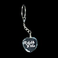 3D Heart Crystal Personalized Keyring