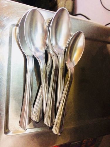 Silver Plastic Spoon