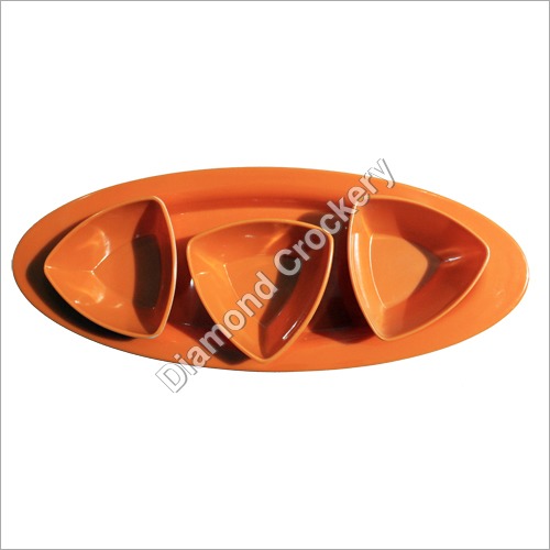 Oval Platter Set Orange Color