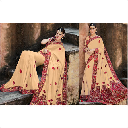 Natural Crepe Saree By SMART ETHNIC STORE