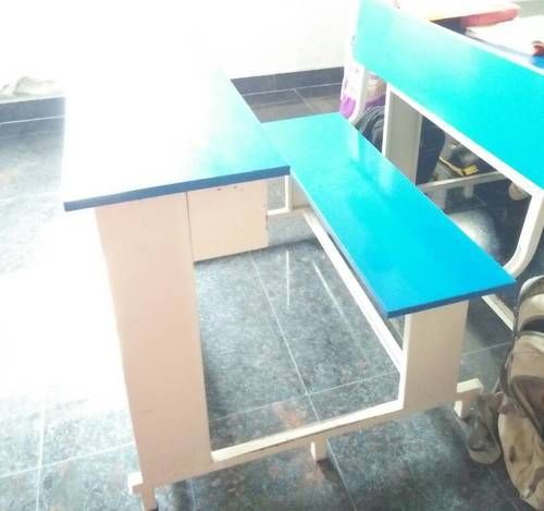 White And Blue Modern Dual Desk