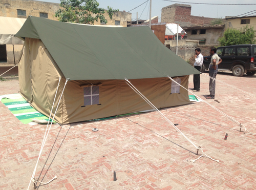 Thar Ridge Tent - 600GLM Poly Viscose Blended Canvas, 14x13x8.3 Feet | Waterproof, Insecticide Proof, UV Protected, Aerodynamic Design with One Door and Two Windows