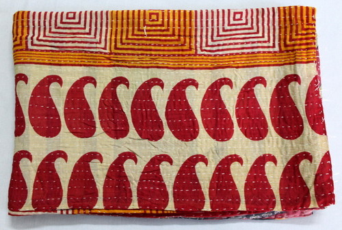 100% Cotton Traditional Print Kantha Quilt