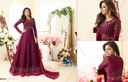 Purple Long Salwar Kameez Design For Stitching