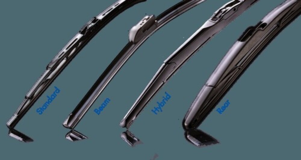 Wiper Blades - Rubber and Metal, 14-26 Inch Universal Hybrid | Aerodynamic Design with 1-Year Warranty