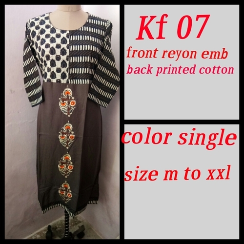 Rayon Embroidery Kurti