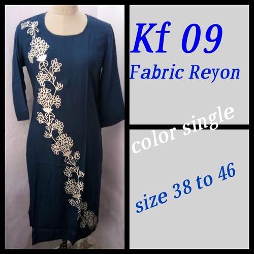 Rayon Embroidered Work Kurti