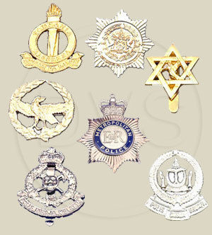 Silver And Golden Metal Badges