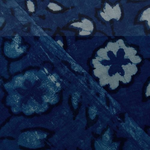 Indigo Blue Floral Print Fabric By DVK HANDICRAFT PVT. LTD.
