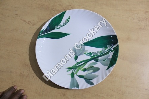 Diamond King 34 PCS Dinner Set - Melamine, 10.5 Inch, Green Floral | Durable, Lightweight, Microwave & Dishwasher Safe, Break-Resistant, Elegant Design, 1 Year Warranty